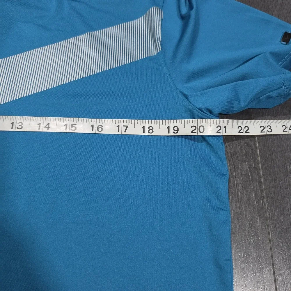 Nike‎ Dri-Fit Tiger Woods Blade Collar Polo Shirt Men M Blue Golf Reflective